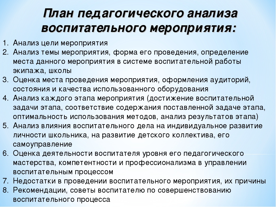 Анализ воспитательной работы по фгос образец